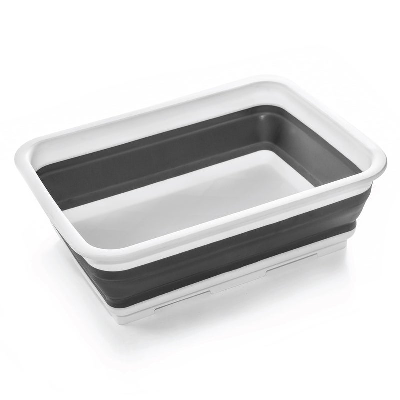 BINO Collapsible Wash Basin - White | Portable Dish Tub | Kitchen | Camping | Sink | Home Essentials | Baby Travel | Folding Dish Pan for Maximum Space Saving - Image 1